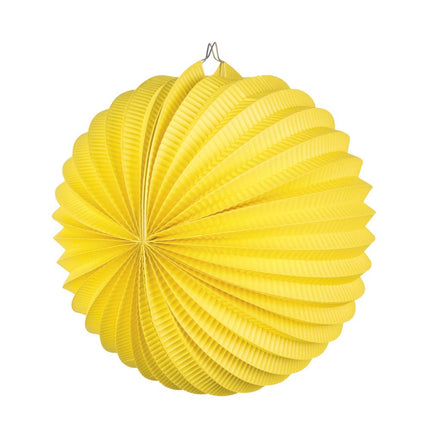 Feestbazaar Papieren ballonlampion geel (23 cm)