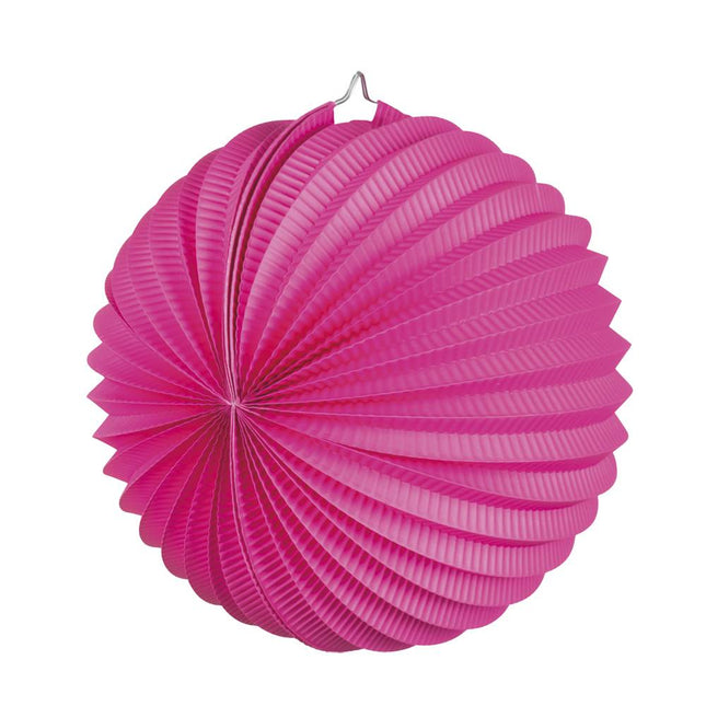 Feestbazaar Papieren ballonlampion knalroze (23 cm)
