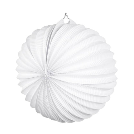 Feestbazaar Papieren ballonlampion wit 23 cm