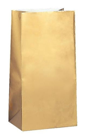 Feestbazaar Papieren Gift Bags Goud Metallic (10st)