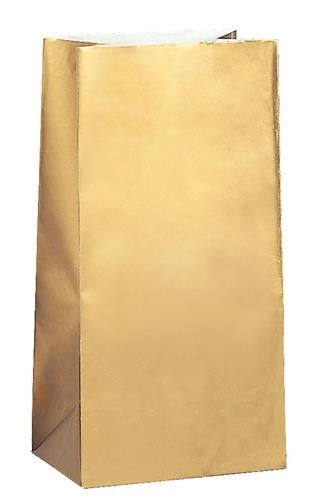 Feestbazaar Papieren Gift Bags Goud Metallic (10st)