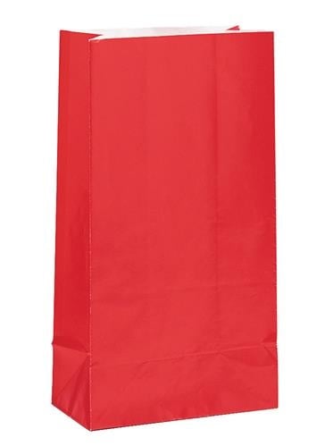 Feestbazaar Papieren Giftbags Rood (12st)
