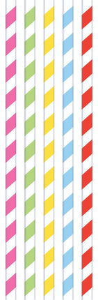 Feestbazaar Papieren rietjes Color world 20 stuks