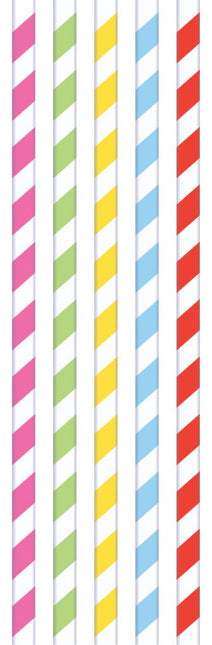 Feestbazaar Papieren rietjes Color world 20 stuks
