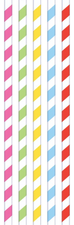 Feestbazaar Papieren rietjes Color world 20 stuks