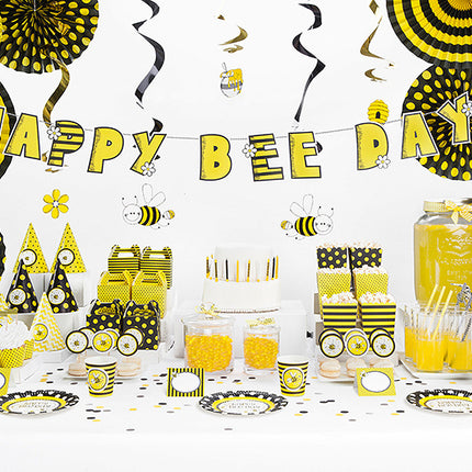 Feestbazaar Papieren Rietjes Geel/Wit (10st)
