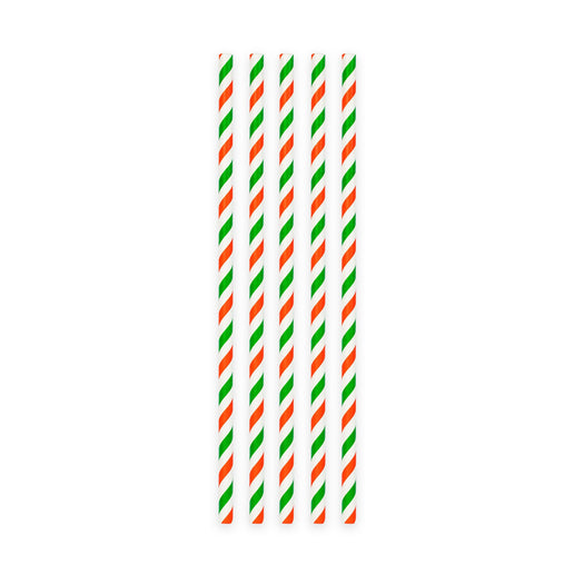Feestbazaar Papieren Rietjes Groen/Wit/Rood (20st)