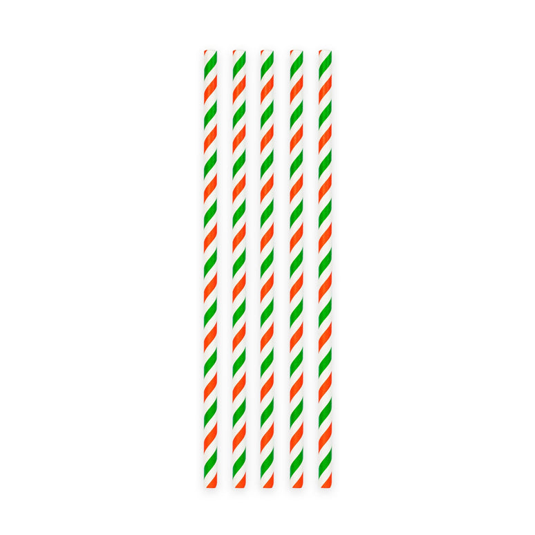 Feestbazaar Papieren Rietjes Groen/Wit/Rood (20st)
