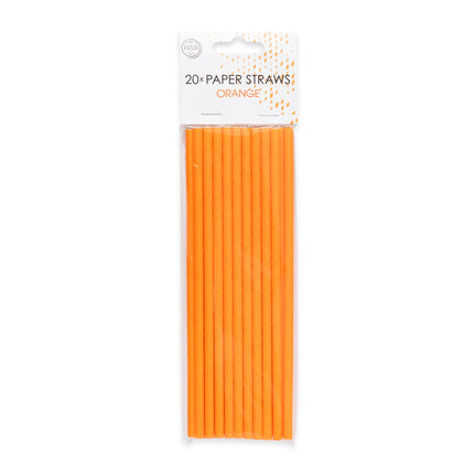 Feestbazaar Papieren Rietjes Oranje (20st)