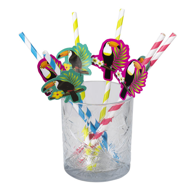 Feestbazaar Papieren Rietjes Set Toekan (6st)