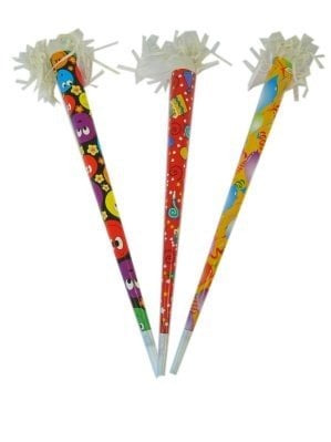 Feestbazaar Papieren toeter met franje 50cm