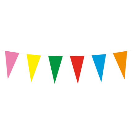 Feestbazaar Papieren vlaggenlijn meerkleurig  (10m)