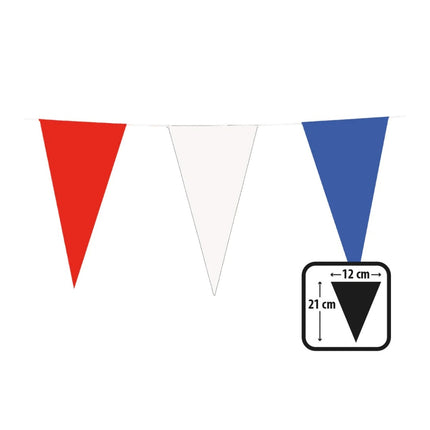 Feestbazaar Papieren Vlaggenlijn Rood-Wit-Blauw (10m)