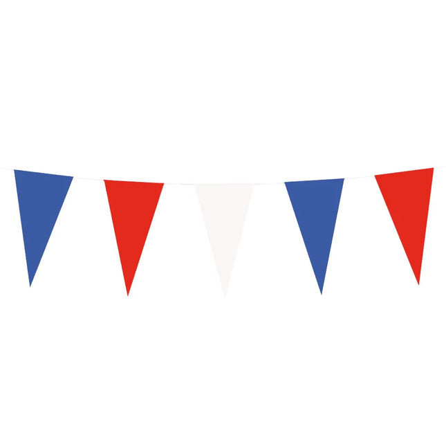 Feestbazaar Papieren Vlaggenlijn Rood-Wit-Blauw (10m)