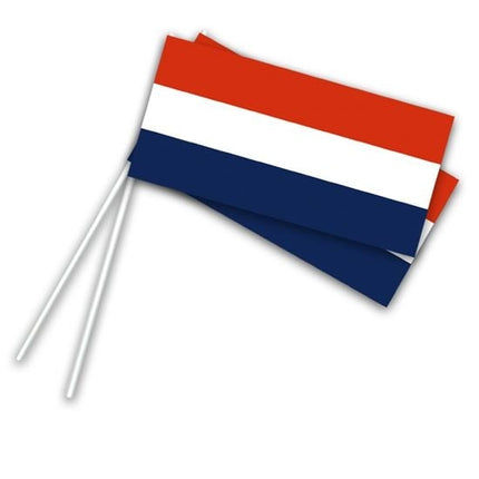 Feestbazaar Papieren zwaaivlaggetjes op stok Holland (50st)