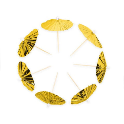 Feestbazaar Parasol Prikkers Metallic Goud (10st)