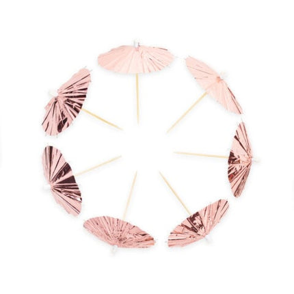 Feestbazaar Parasol Prikkers Metallic Roségoud (10st)