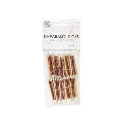 Feestbazaar Parasol Prikkers Metallic Roségoud (10st)