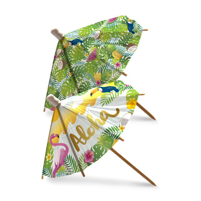 Feestbazaar Parasol Prikkers XL Aloha 18cm (6st)