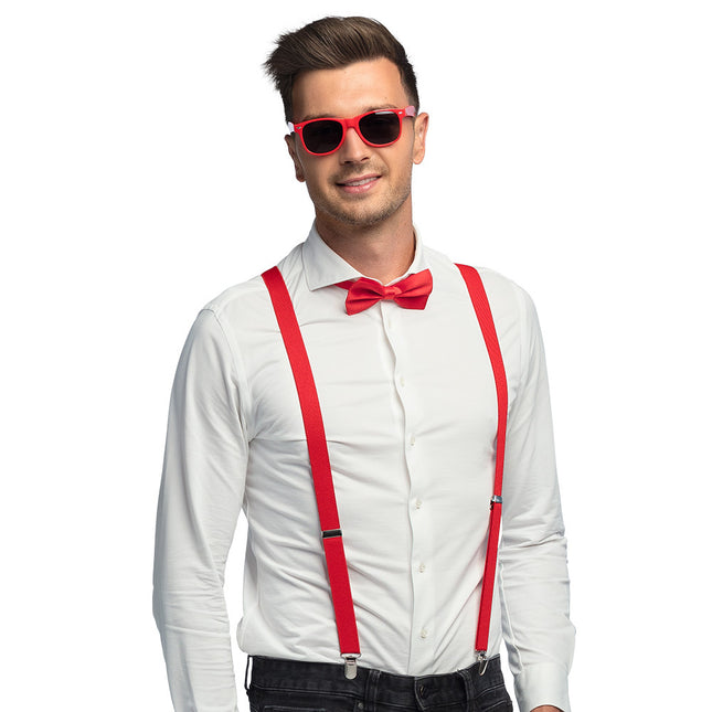Feestbazaar Party Accessoireset Stijlvol Rood 3-Delig