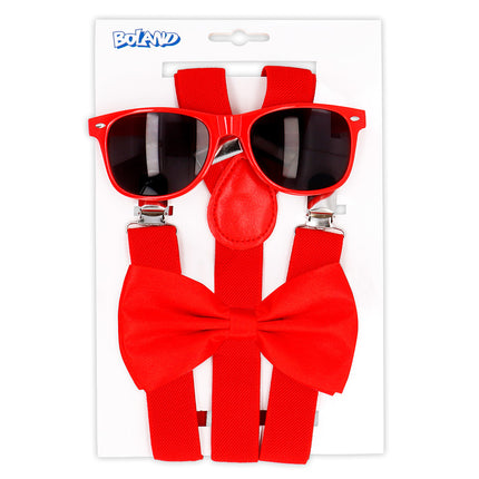 Feestbazaar Party Accessoireset Stijlvol Rood 3-Delig