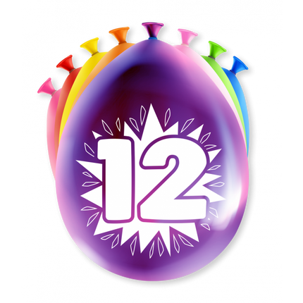 Feestbazaar Party Ballonnen 12 Jaar (8st)