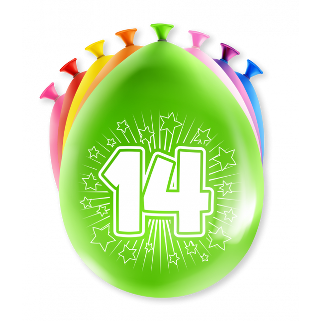 Feestbazaar Party Ballonnen 14 Jaar (8st)