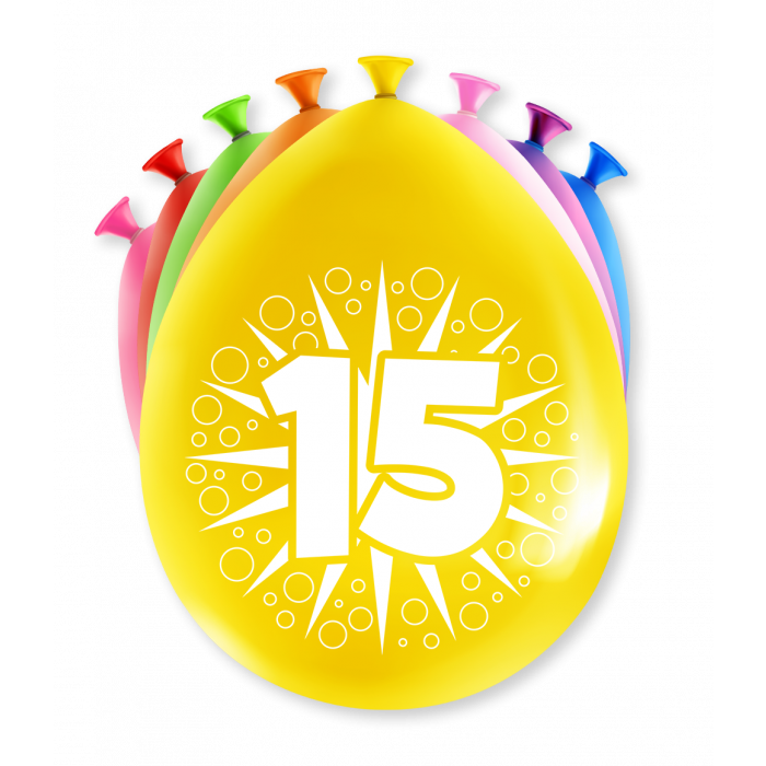 Feestbazaar Party Ballonnen 15 Jaar (8st)