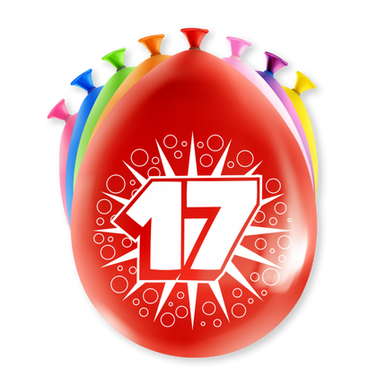 Feestbazaar Party Ballonnen 17 Jaar (8st)