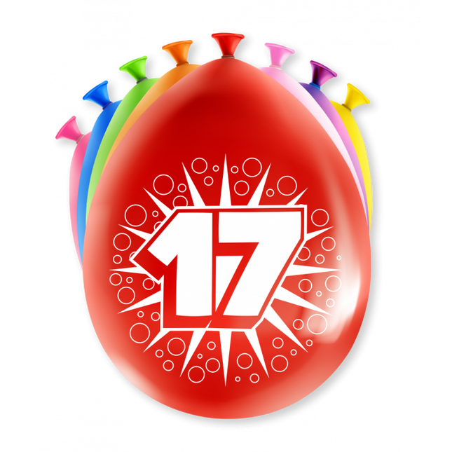 Feestbazaar Party Ballonnen 17 Jaar (8st)