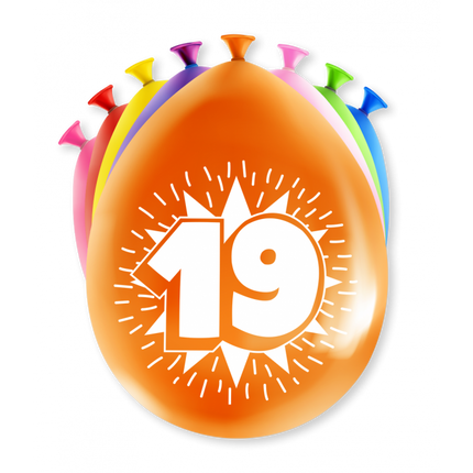 Feestbazaar Party Ballonnen 19 Jaar (8st)