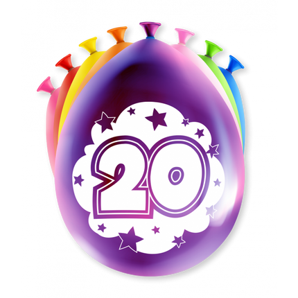 Feestbazaar Party Ballonnen 20 Jaar (8st)