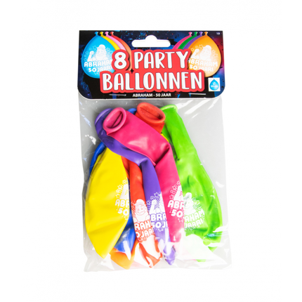 Feestbazaar Party Ballonnen Abraham 50 Jaar - 8 Stuks