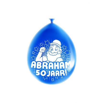 Feestbazaar Party Ballonnen Abraham 50 Jaar - 8 Stuks