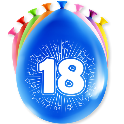 Feestbazaar Party Ballonnen Hoera 18 Jaar (8st)