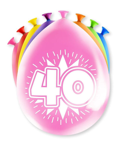 Feestbazaar Party Ballonnen Hoera 40 jaar (8st)