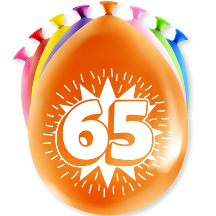 Feestbazaar Party Ballonnen Hoera 65 Jaar (8st)