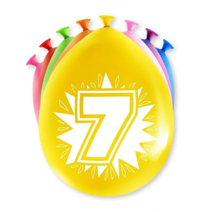 Feestbazaar Party Ballonnen Hoera 7 Jaar - 8 Stuks