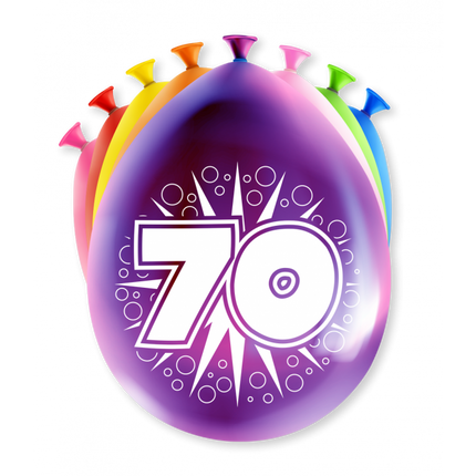 Feestbazaar Party Ballonnen Hoera 70 jaar (8st)