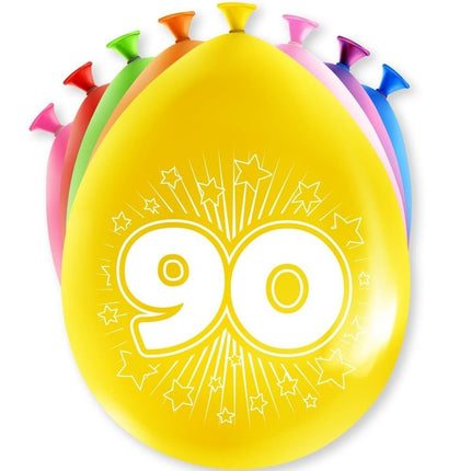 Feestbazaar Party Ballonnen Hoera 90 Jaar - 8 Stuks