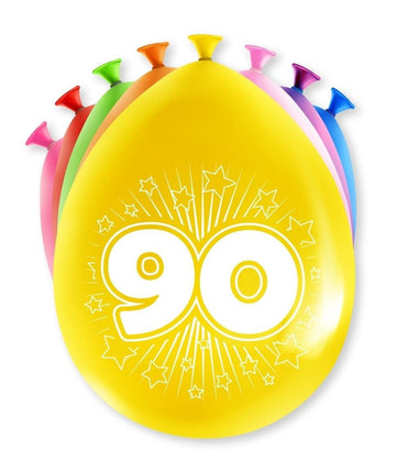 Feestbazaar Party Ballonnen Hoera 90 Jaar - 8 Stuks
