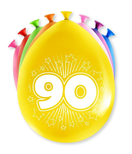Feestbazaar Party Ballonnen Hoera 90 Jaar - 8 Stuks