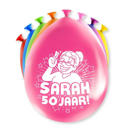 Feestbazaar Party Ballonnen Sarah 50 Jaar - 8 Stuks