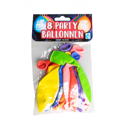 Feestbazaar Party Ballonnen Sarah 50 Jaar - 8 Stuks