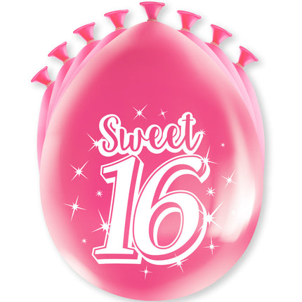 Feestbazaar Party Ballonnen Sweet 16 (8st)