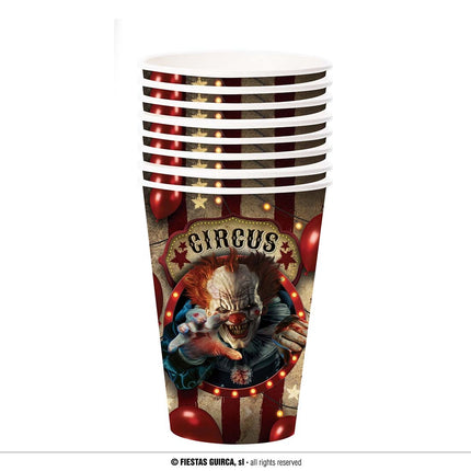 Feestbazaar Party Bekers Halloween Circus Horror Clown (6st)
