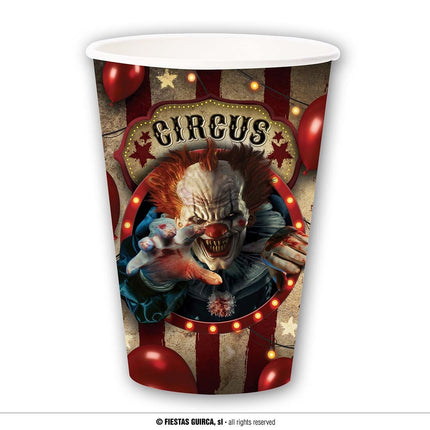 Feestbazaar Party Bekers Halloween Circus Horror Clown (6st)