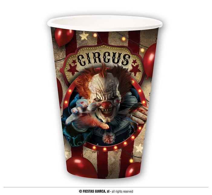 Feestbazaar Party Bekers Halloween Circus Horror Clown (6st)