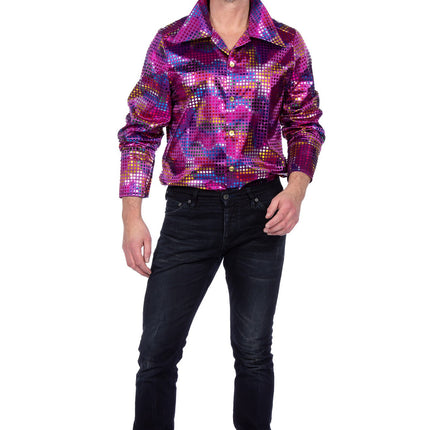 Feestbazaar Party Blouse Folie Pailletten Paars