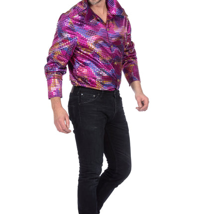 Feestbazaar Party Blouse Folie Pailletten Paars